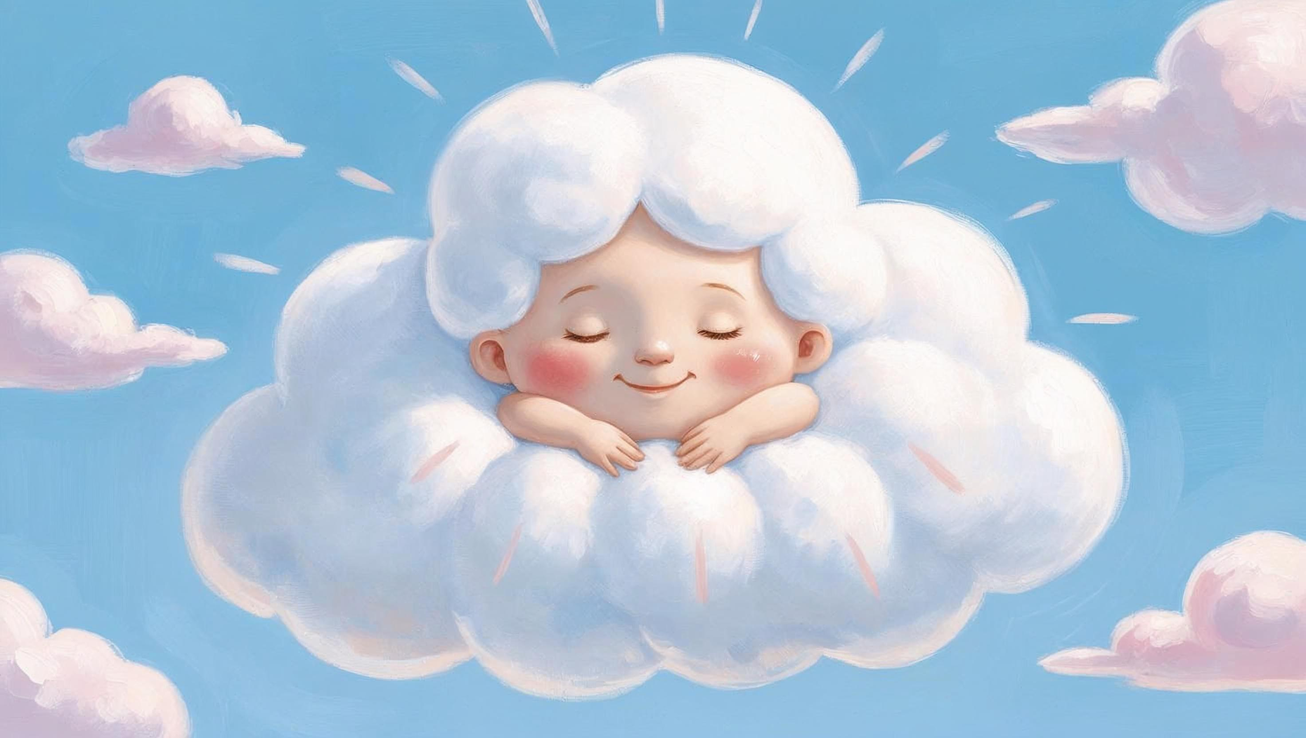Child feeling calm in the cloud.
